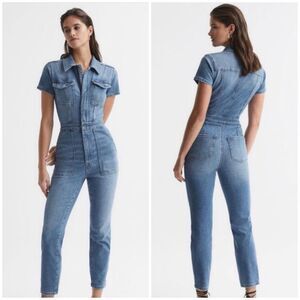 Good American Light Blue Denim Jumpsuit